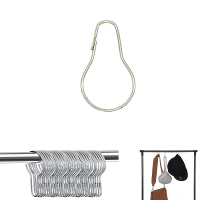 Wholesale Stainless Steel Shower Room Curtain Rings Hooks Shower Curtain Rings Hanging Shower Clips