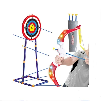 Sport Archery Toy with Glow and Sound Play Bow and Arrow Set for Kids Toy Archery Set with Target and Quiver and Standing