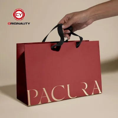 Custom Fancy Gift Foil Coated Envelope Paper Bag With Handles