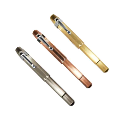 Chinese Wholesale Pen Supplier New Popular Luxury Handmade Hexagonal Brass Fountain Pen for Gift Promotional
