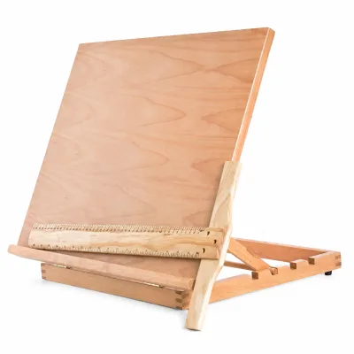 Solid Beech Wood A3 Drawing Board Tabletop Easel 5-Position Adjustable Artist Desk Easel for Painting Sketching Display