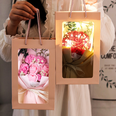 Valentine's Day Mother's Day Gift Wedding Bouquet Rose Carnations Full of Starry Stars 7 Eternal Flower Soap Bouquet Box