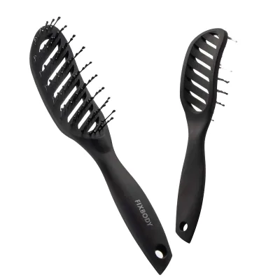 Curved Vent Detangling Hairbrush Custom Logo Detangler Hairbrush for Wet Dry Hair