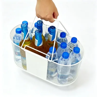 Minimalist Metal Mesh Picnic Basket Large-capacity and Multi-functional Design Special Handle Design Wholesale Storage Basket