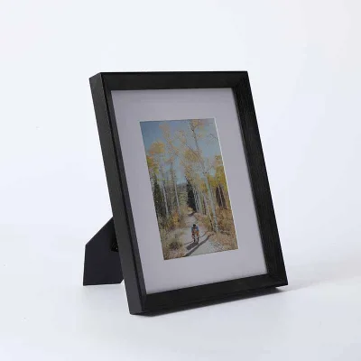 8x10 Black MDF Wooden Picture Frame Display Pictures 5x7 with Mat or 8x10 Without Mat Wall Hanging or Tabletop Photo Frame