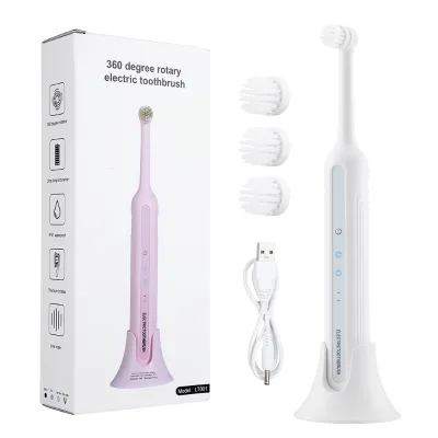 Travel-Friendly Rechargeable Automatic Sonic Toothbrush with round Head Ultrasonic Oral Care Electric Toothbrush for Home Use