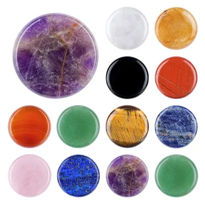 Hot Sales 25mm Natural Crystal Rose Quartz Rounds DIY Customizable Engraved Characters Grinding for Home Desk Decoration