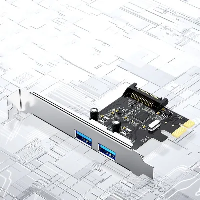 DTECH 2 Port Type a Hub PCI-E Adapter Card 5Gbps PCI-E Express to USB3.0 Expansion Card