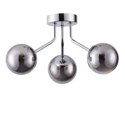 Luxury Grey Electroplated Glass Ball Lampshade G9 Base Home Decor Pendant Lamp Shade