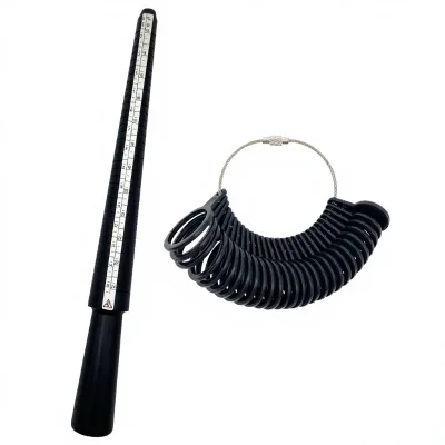 China Plastic Triangular Ring Gauge Finger Size Measurer Ring Sizing Kit with Shaping Set Resealable Bag Packaging