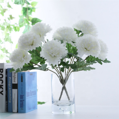 T0467 China Florists Colorful White Chrysanthemum Artificial Flower Silk Artificial Chrysanthemum Flowers for  Funeral