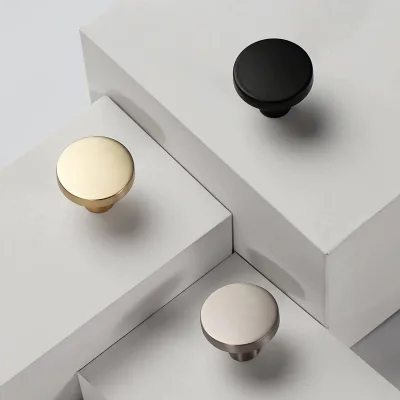 Matte Black 10-Piece Round Cabinet Knobs Hole Hardware for Kitchen Cupboard Bedroom Closet Bathroom Dresser Drawer Application