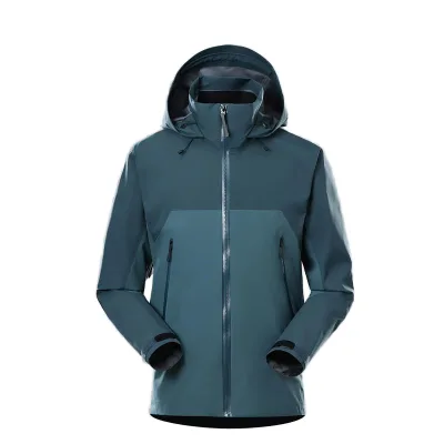Three-layer Adhesive Sports Windbreaker Casual Autumn Waterproof Outdoor Hiking Jacket Zipper Wholesale Custom