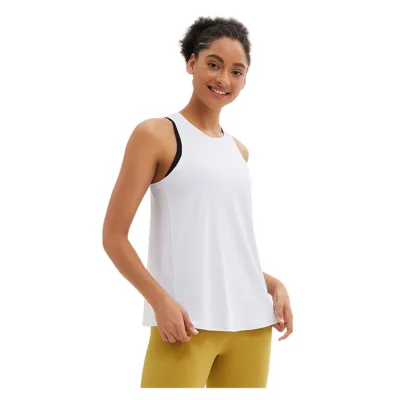 Women's Casual Breathable Sleeveless Tank Set Quick-Drying Loose Short Knitted Fabric Sexy Hollow Back Vest Top