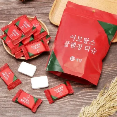 Transparent packaging 500pcs/pack Environmentally friendly disposable compressed towel Compressed coin paper towel