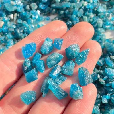 High Quality Natural Blue Apatite Crystal Chips Hot Sale for Meditation Feng Shui Home Decor Expertly Engraved for Healing
