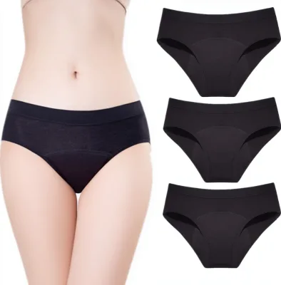 3 Pack Heavy Flow Washable Period Panties Eco-Friendly Spandex Menstrual Panties for Women,Strong Absorption Leak-Proof Briefs