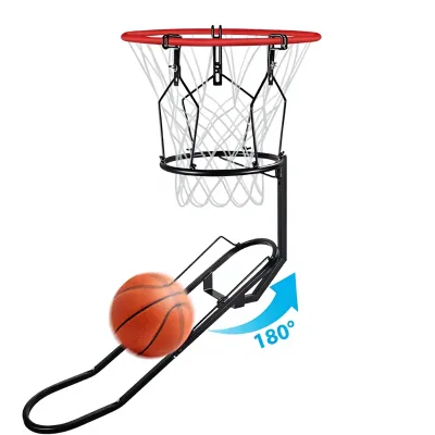 Basketball Rebounder 180° Rotatable Basketball Return Attachment with 3 Stable Large Hooks Heavy Duty Basket Ball Accessories