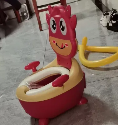 AiDuoSen Sturdy Plastic Kids Potty Training Chair Solid Pattern Flip Cover Anti-Tip Design for Home Use