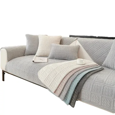 Customizable Size Striped Corner Sofa Cover for Living Room Universal Solid Color Slipcover Protector for 1/2/3/4 Seater Couch
