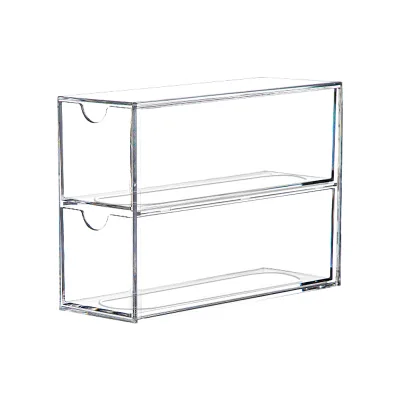 Wholesale Bathroom Countertop Tabletop Storage Transparent Jewelry Display Case Multi-Use Lipstick Palettes Makeup Organizer