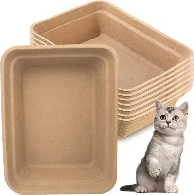 Paper Cat Litter Tray Kitten Litter Box Pans for Indoor Outdoor Home Travel Hamster Guinea Pig Rabbit Waterproof and Portable