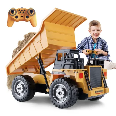 2.4G 4WD Rc Trucks Construction Engineering Vehicles Engineering Toy Truck Hulna Rc Dump Truck With Light and Music