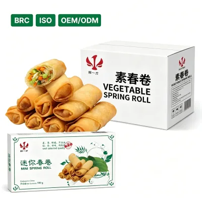HACCP & BRC Certified IQF Frozen Spring Rolls OEM Vegetable Dim Sum Private Label Wholesale for Restaurants & Distributors