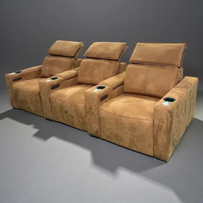 High Quality Power Recliner Armchair Luxury Nubuck Fabric Home Theater Electric Sofa  Headrest Cinema Seats