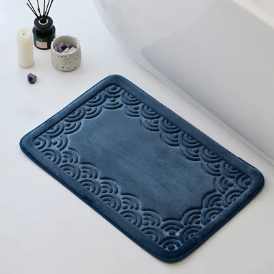 Factory Customized Bathroom Anti-slip Mats Flannel Soft Thickened Absorbent Door Mats for Indoor, Bath Room