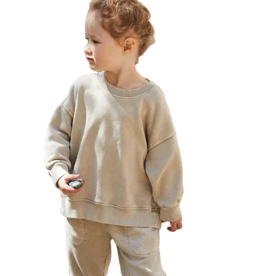 Organic Cotton Baby Pullover Custom Sweatshirt  Eco Friendly Children Sweatshirt Sustainable Girls Crew Neck