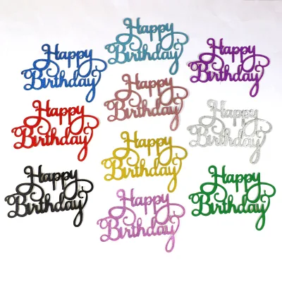 Multicolor Cake Plate Happy Birthday Cake Dessert Topper Tools Set