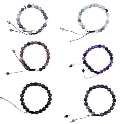 Crystal Bracelet 8mm Natural Stone Beaded Bracelets Adjustable Handmade Gemstone Healing Jewelry Mother's Day Gifts for Women