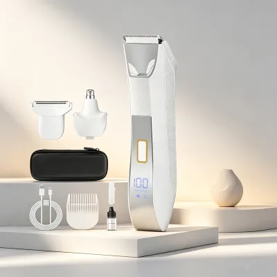 Battery Display Body Trimmer with 7200RPM EVA Bag Body Trimmer IPX6 Waterproof 600mAh Body Hair Groomer for Personal Styling