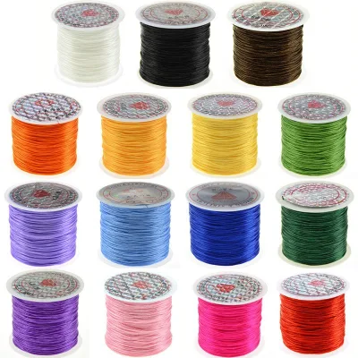 Multicolor 0.8MM Flat Elastic Thread for DIY Handmade Weaving
