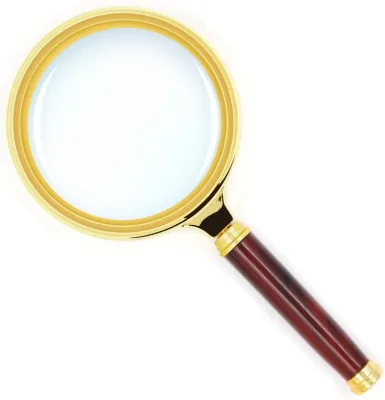 Antique Mahogany Handheld 10x Magnifier 80mm Lens Reading Glass with Comfortable Handle