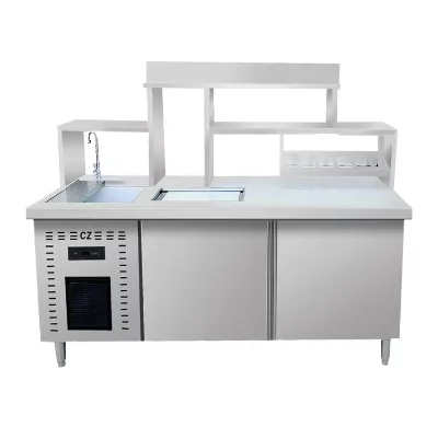 Stainless Steel Bar Work Table Cabinet New Condition Wine Station for Sale