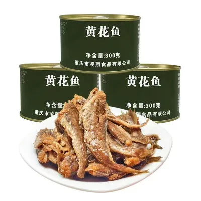 Yellow Croaker Fish Body Canned Food 300g Tender Savory Flavor Ready-to-Eat Kosher Halal Salt Preserved in Tin Freshness