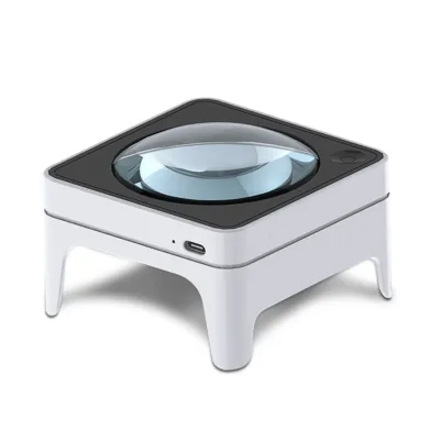 Large Lens Desktop Reading Magnifier with Bright LED Light for Seniors Books Newspapers Hobbies Low Vision Aid