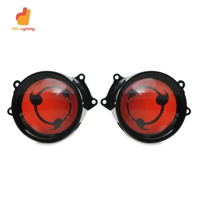 High Quality 3inch 12V Dynamic Devil Eye Decorative Lens Waterproof Motorcycle Angel Devil Eye Headlights Car Light Accessories