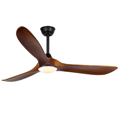 High Wind Power Solid Wood Ceiling Fan Light Nordic Household Living Room Retro Dining Room Electric Fan Light