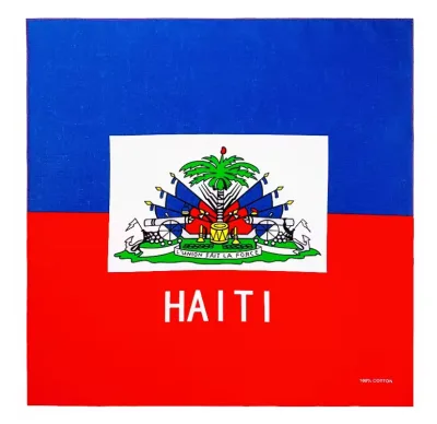 Wholesale Multi-functional Cotton Square Haiti Bandana Outdoor Riding Square Flag Bandana in Stock