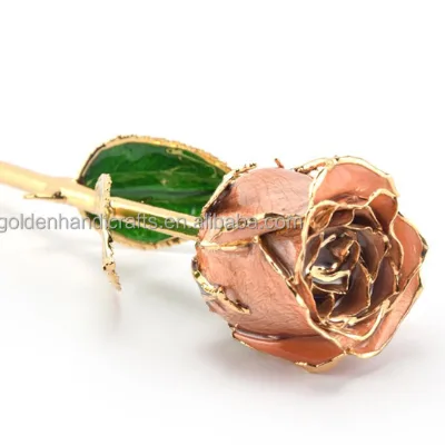QSLH-SY0253 24k Gold Dipped Rose Flower Bud with Gift Box-Gold Plated for Wedding & Christmas