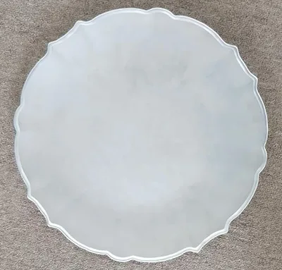 Rent Platinum Charger Plates with Silver Rim Elegant White Glass Plates