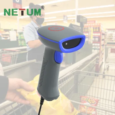 Industrial NETUM HS1200 COM Interface QR Scanner Crosshair Aiming Avoid Mis-Scan Dense Labels Ergonomic Anti-Slip Handle Stock