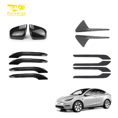 Maremlyn Rearview Mirror Cover Side Fender Camera Vent Cover Door Handle Frame Decoration for Tesla Model Y Accessories
