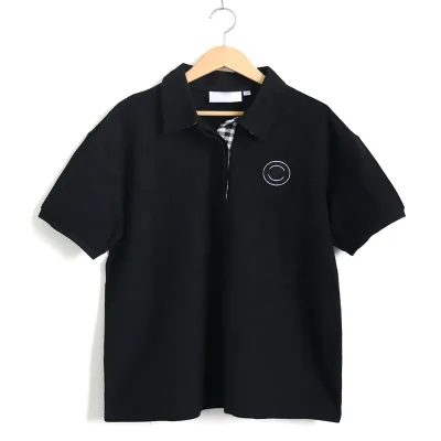 Customization Fashionable and Simple Style With Embroidery on the Chest There Is a Checked Lining at the Neckline. Men's Polo