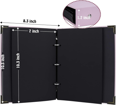 CUSTOM DIY Scrapbook Photo Album Kit with Pens Tapes and Stickers 60 Pages Hardcover 3 Rings Scrapbooking