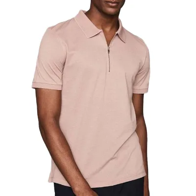 Men's Professional Sports Shirt Solid Canvas YKK Advanced Sense Zipper Breathable 100% Cotton Moisture Wicking Antibacterial