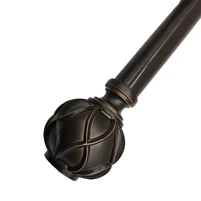 Factory hot retractable rod Brown petal curtain rod Guide curtain rod for bedroom